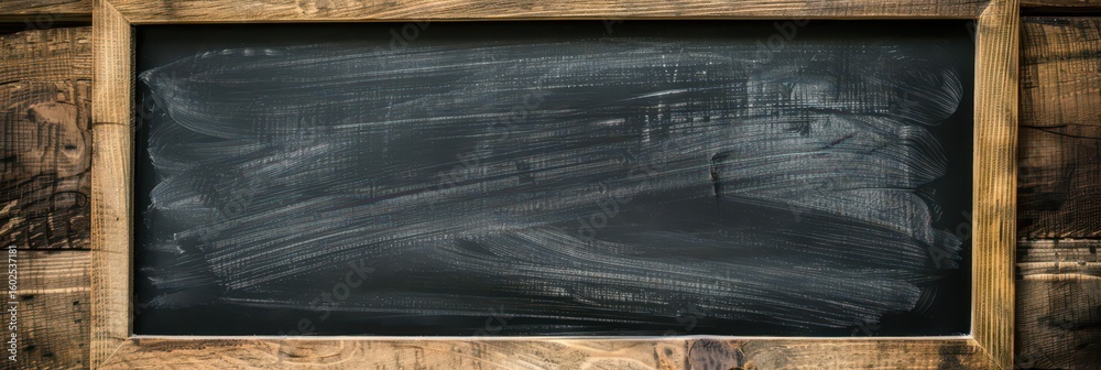 Fototapete rustic chalkboard mockup for back to school design and educational templates. horizontal banner. cop