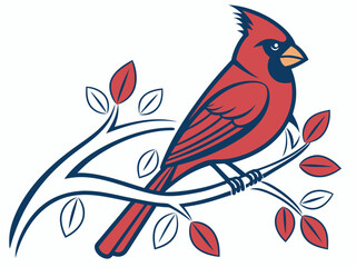 A vibrant cardinal perched on a branch, perfect for logo design.