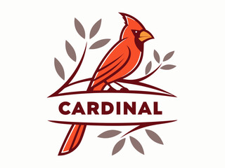 A vibrant cardinal perched on a branch, perfect for logo design.
