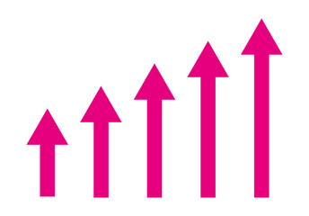 Pink arrows icon on a transparent background.