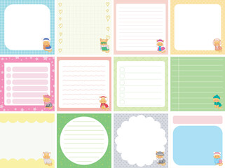 Cute sticky planners with variation of pattern and pastel color.
