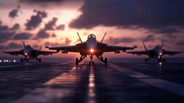 Next-gen combat jets launch from aircraft carriers, showcasing advanced HUDs and seamless sea-sky integration.