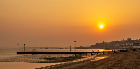 sunset over the river