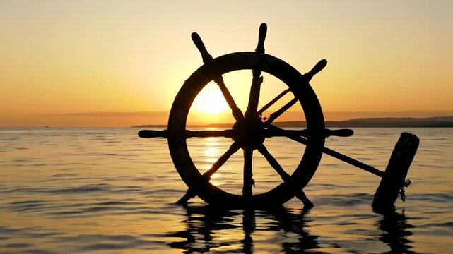 Sunset helm in tranquil waters