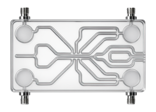 Microfluidic chip with etched channels and reservoirs for cell culture