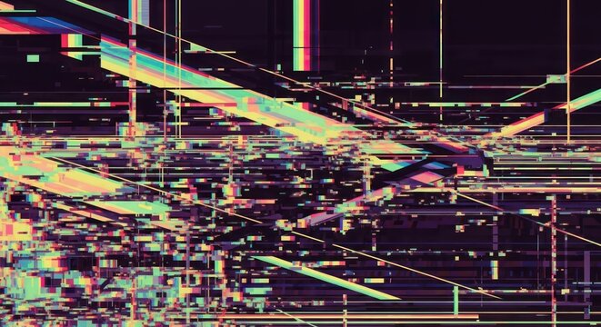 Digital glitch effect abstract background dark tones - Powered by Adobe