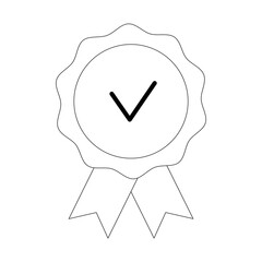 Approved or Certified Medal Icon Vector Illustration button for social networking services, internet forums, news websites and blogs. Icon with Flat Calculator. Flat filled outline style.  Editable st