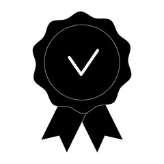 Approved or Certified Medal Icon Vector Illustration button for social networking services, internet forums, news websites and blogs. Icon with Flat Calculator. Flat filled outline style.  Editable st