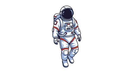 Astronaut floating in space, exploration and adventure, detailed illustration with futuristic spacesuit and helmet, cosmic dreamer and intergalactic