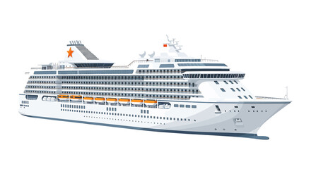 Luxury cruise ship illustration, modern design perfect for travel advertisements and ocean voyages showcases grandeur  style and offers endless