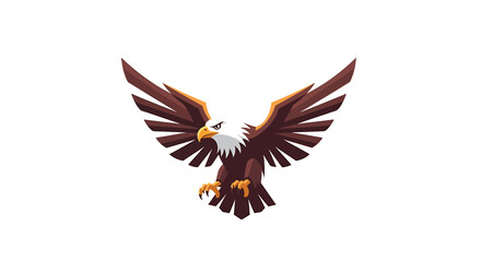 Fototapeta premium Graphical depiction of an eagle with outstretched wings symbolizing freedom and power in a stylized design
