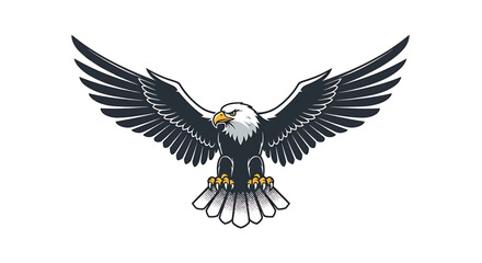 Fototapeta premium Majestic Eagle Illustration with Wings Spread Wide, Symbolizing Freedom and Strength, Powerful Graphic Design for Various Applications