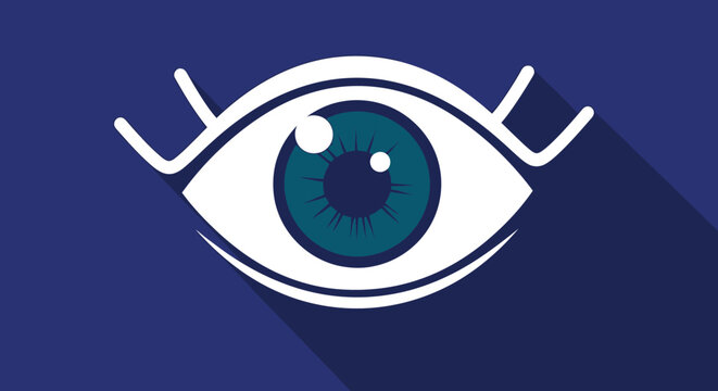 Minimalist visual representing a watchful eye with clean lines and a striking color palette conveying concepts related to perception and insight