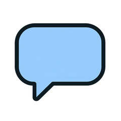Naklejka premium Minimalist Blue Speech Bubble Icon with Rounded Edges