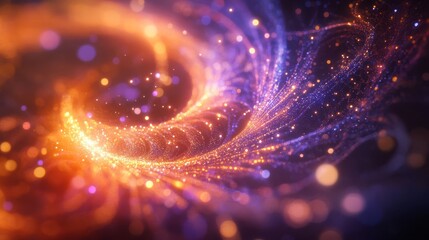 a high-energy fireworks spectacle with cascading gold and violet sparks, fiery orange bursts, and swirling blue trails illuminating the sky the air is filled with luminous floating spheres and