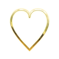 Shining golden hollow heart, alpha channel

