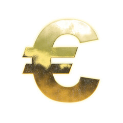 Shining golden Euro symbol, alpha channel


