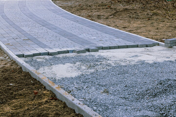 road paved work building industrial construction process perspective
