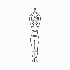 Outline illustration of a woman performing a yoga pose.