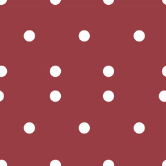Red polka dot pattern on solid background in modern style  