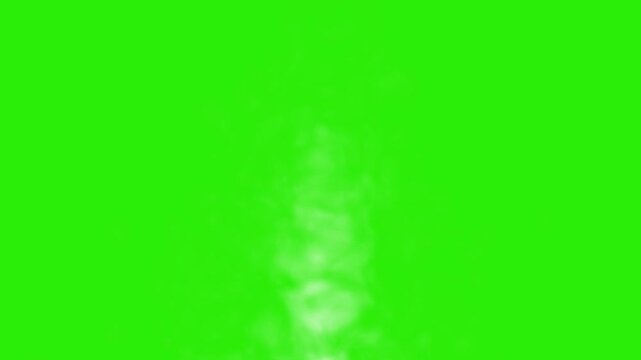 White smoke isolated overlay. 4k Smoke motion graphic effect on green screen background. rising white smoke on green screen background. Moving white smoke or fog green screen.