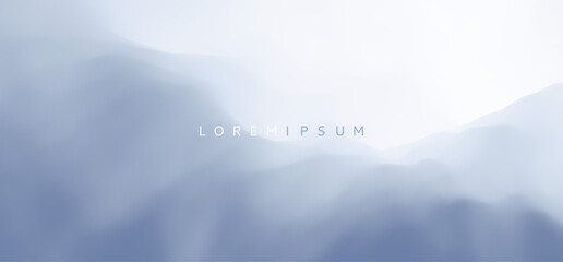 Winter nature. Field with nowy hills. Landscape with mountains. Mountainous terrain. Abstract background. Vector illustration for brochure, poster, presentation, flyer or banner.