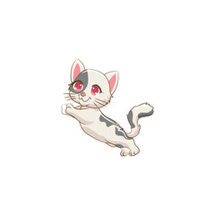 Vector illustrations of cat different breeds set, cute pet animals, lovely kitten on white background in flat style design.