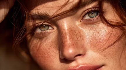 Fototapeta premium Close-up of a woman's flawless face showcasing radiant skin after collagen treatment