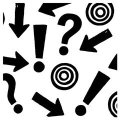 Obraz premium Hand-Drawn Whimsy: Crayon & Sketch Attention Icons for Engaging Design