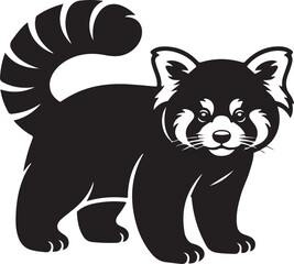 Red Panda silhouette vector with white background