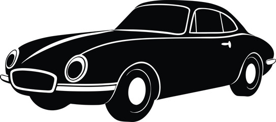 European sports car icon - Classic curved windshield design, EPS JPEG PNG