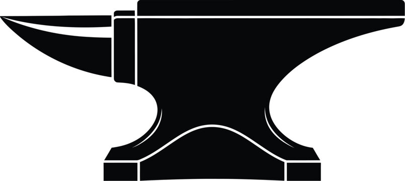 recommend clip art: A stark black anvil silhouette on a white background, a blacksmith's tool symbolising craft