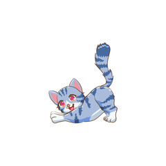 Vector illustrations of cat different breeds set, cute pet animals, lovely kitten on white background in flat style design.