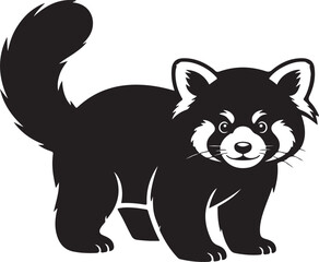 Red Panda silhouette vector with white background