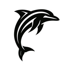 Naklejka premium Dynamic Stylized Dolphin Leaping Tribal Art Vector