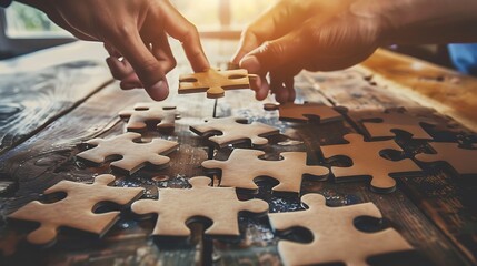 hands holding puzzle