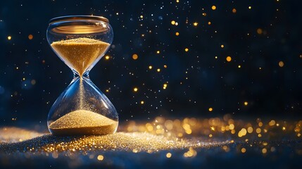 Magical Hourglass Transforming Sand into Shimmering Stars: A Metaphor for Time's Journey