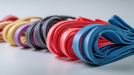 A vibrant arrangement of colorful rubber bands showcasing their flexibility and versatility for various uses.