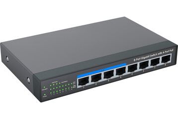 8 port Gigabit Switch with 4 port PoE.