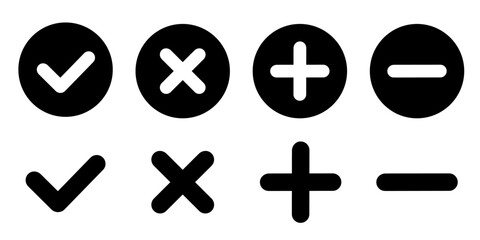 Yes or no sign. approve decline icon.