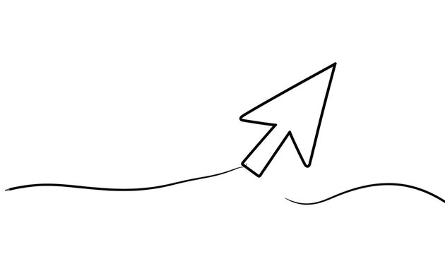 Simple black line drawing of a cursor icon over a wavy line