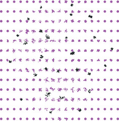 The purple and dark dots are partially distorted and create texture.