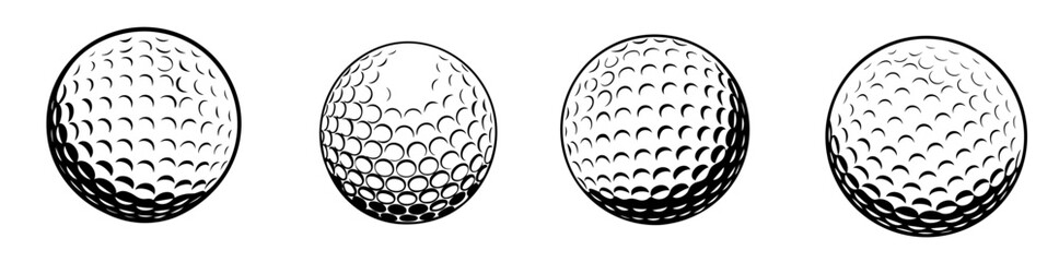 Set of Golf Balls with Dimple Texture — Aerodynamic Sports Equipment for Precision and Long-Distance Play in Professional Golf

