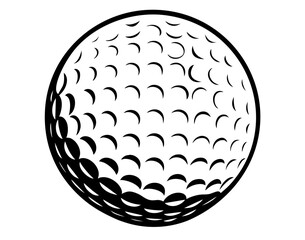 Golf Ball with Dimples. Precision Sport, Outdoor Activity and Equipment for Professional Golf and Elite Tournaments

