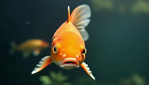 Koi fish smiling with shiny scales