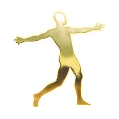 Shining golden male physique, alpha channel

