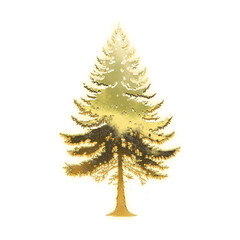 Shining golden tree, alpha channel

