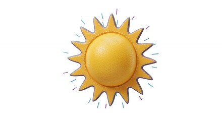 Cartoon yellow sun graphic design element