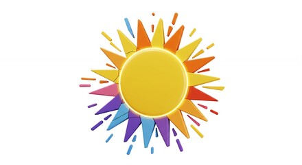 Colorful stylized sun graphic
