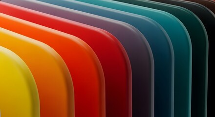 Fototapeta premium A vibrant array of rounded rectangular shapes in a spectrum of colors